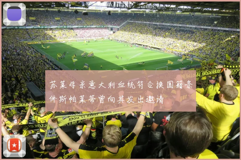 苏莱母亲意大利血统符合换国籍条件斯帕莱蒂曾向其发出邀请